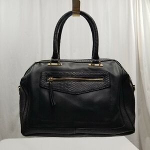 Apt.9 Black Snake Print Faux Leather Large Cross Body Purse